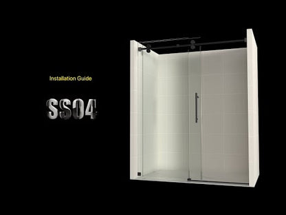 Reversible Single Sliding Frameless Shower Door - SS04