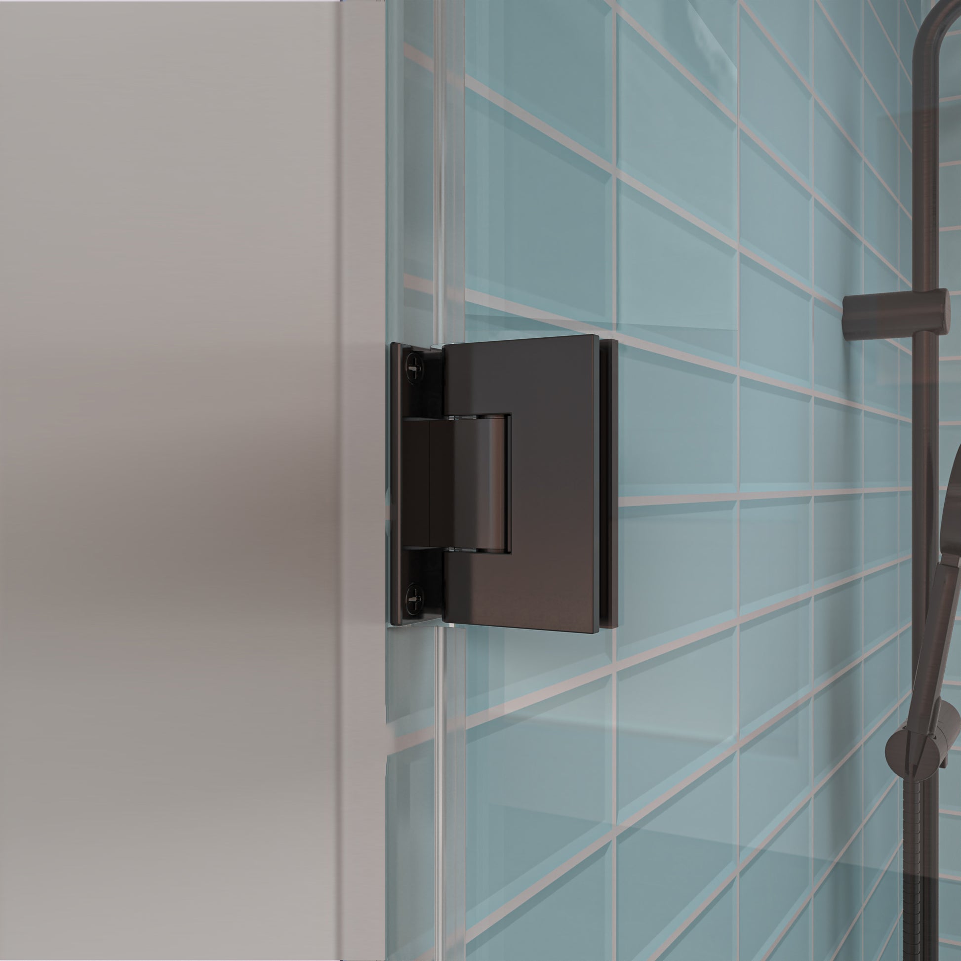 MCOCOD Matte Black Shower Door Hinge Clamp H06-02
