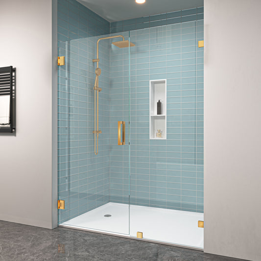 MCOCOD Custom Frameless Swing Shower Door in Brushed Gold - H06-02