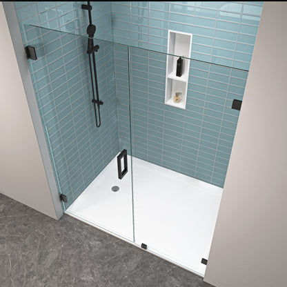 MCOCOD Custom Frameless Swing Shower Door in Matte Black - H06-02