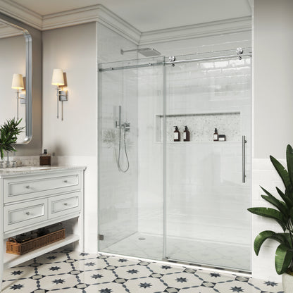 Soft-Closing Single Sliding Frameless Glass Shower Door - SS14