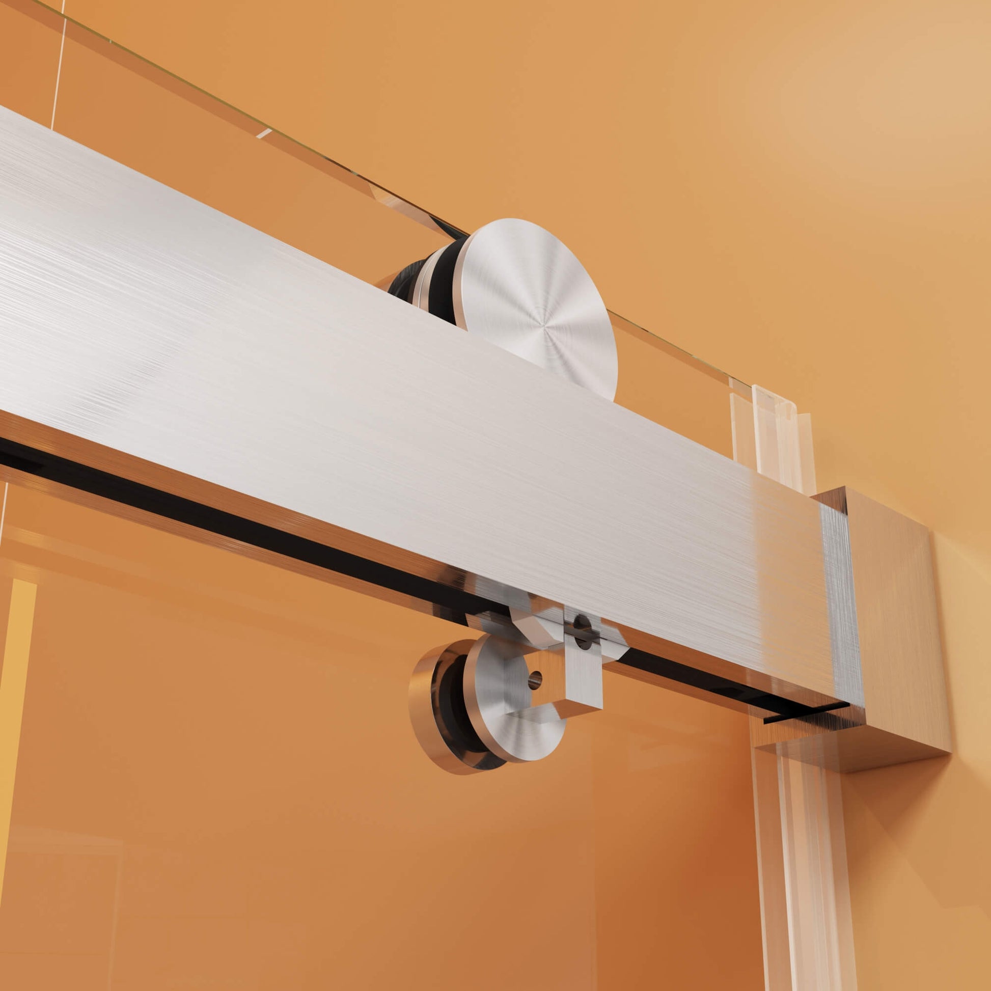 MCOCOD SS13 Soft-Closing Single Sliding Frameless Shower Door with Stainless Steel 304 Guide Rail