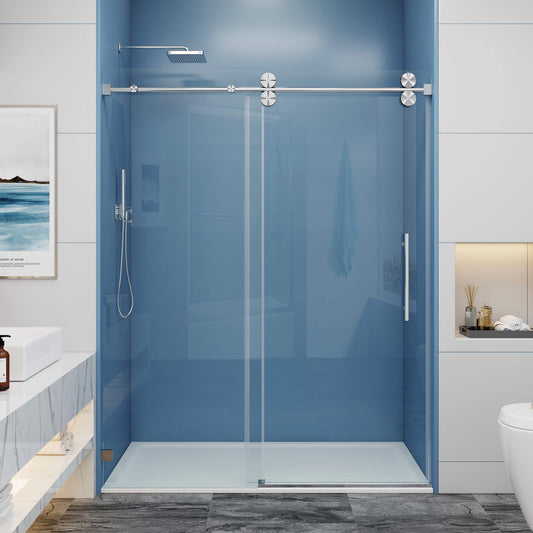 MCOCOD SS04 Single Sliding Frameless Shower Door in Chrome  