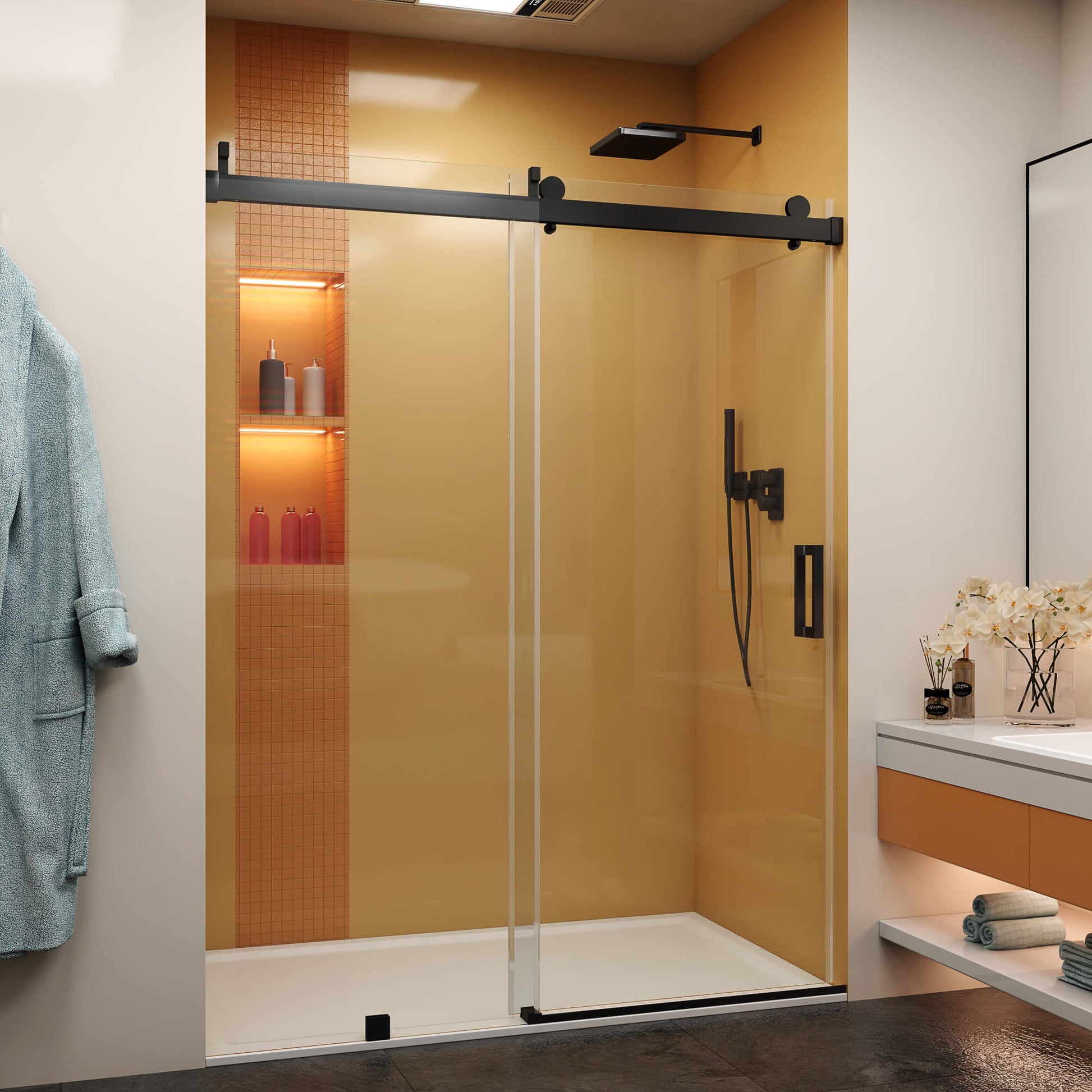 HT-2 Frameless Single Sliding Shower Door