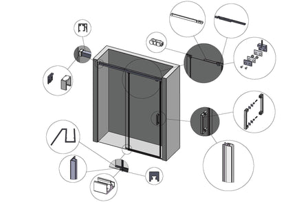 Soft Closing Single Sliding Frameless Shower Door - SS11 - MCOCOD